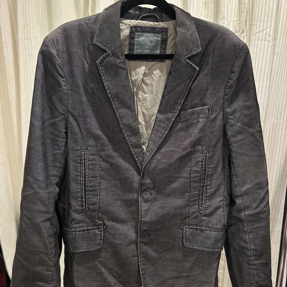 Vintage Men’s Heritage 1981 Gray Corduroy Blazer Coat Size Large